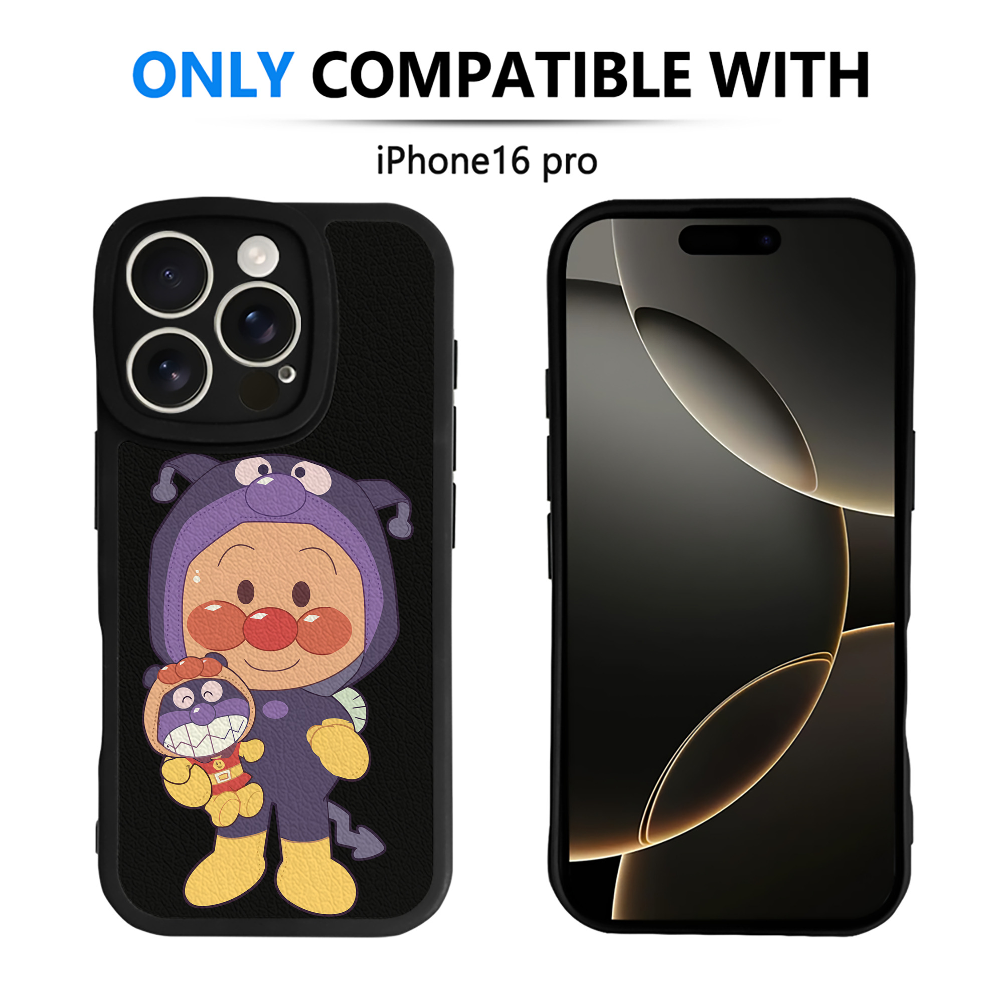 （画像用） アンパンマン Anpanman 【iPhone 16シリーズ対応】シリコンスマホケース（レザー調） 材質：シリコン